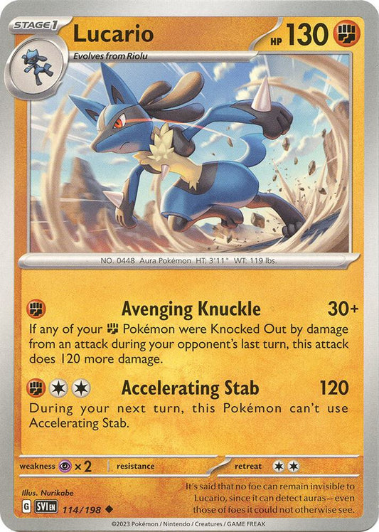 Lucario - 114/198 114/198 Uncommon Scarlet & Violet Base Set Pokémon card