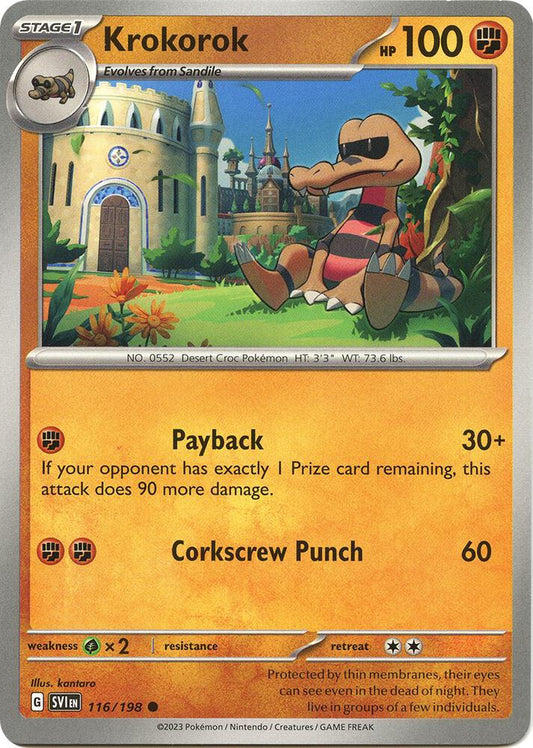 Krokorok 116/198 Common Scarlet & Violet Base Set Pokémon card