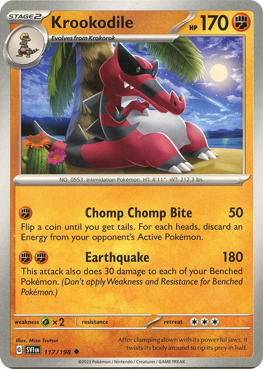 Krookodile 117/198 Uncommon Scarlet & Violet Base Set Pokémon card