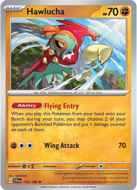 Hawlucha 118/198 Rare Scarlet & Violet Base Set Pokémon card