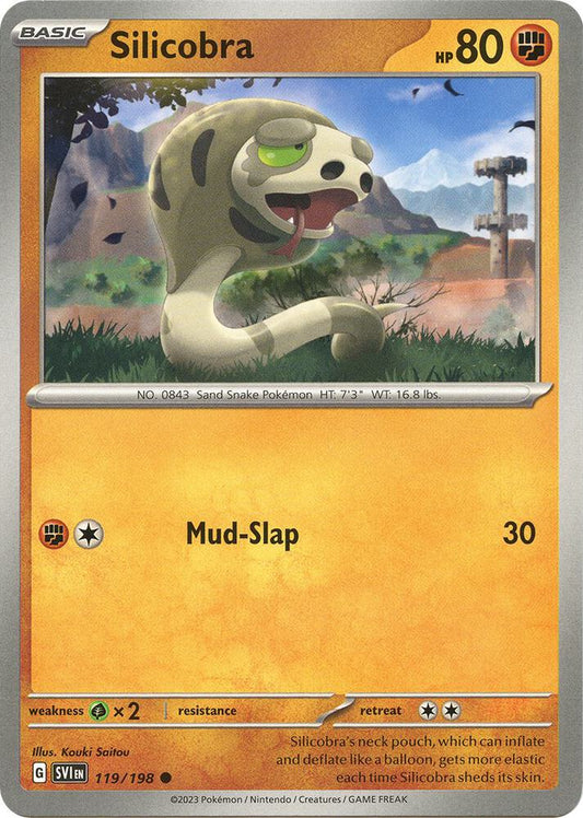 Silicobra 119/198 Common Scarlet & Violet Base Set Pokémon card