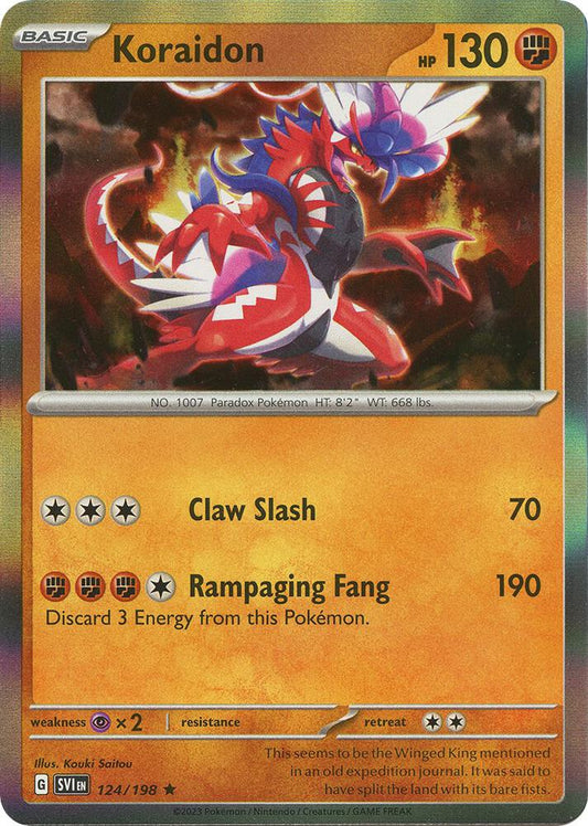 Koraidon 124/198 Rare Scarlet & Violet Base Set Pokémon card