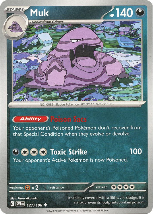 Muk 127/198 Uncommon Scarlet & Violet Base Set Pokémon card