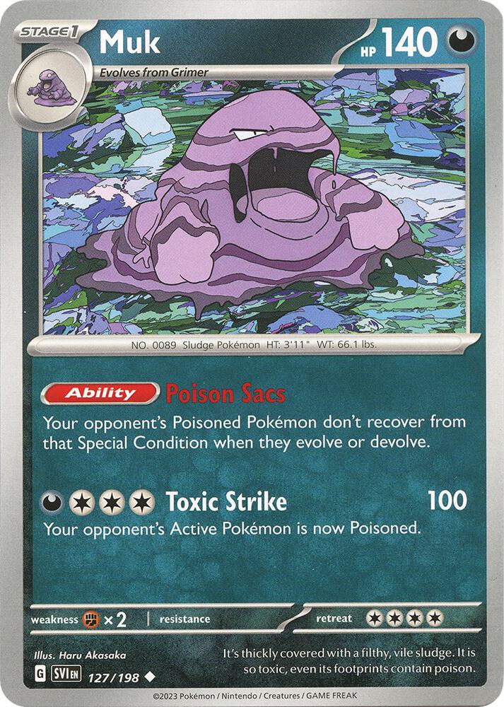 Muk 127/198 Uncommon Scarlet & Violet Base Set Pokémon card