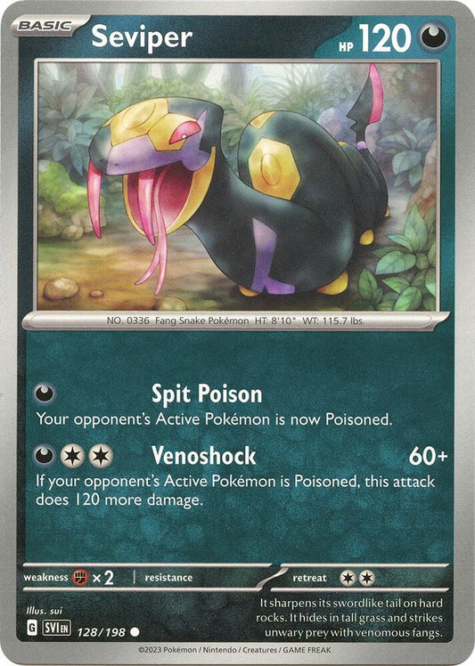 Seviper 128/198 Common Scarlet & Violet Base Set Pokémon card