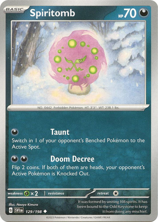 Spiritomb 129/198 Uncommon Scarlet & Violet Base Set Pokémon card