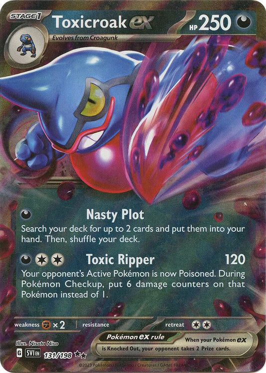 Toxicroak ex - 131/198 131/198 Double Rare Scarlet & Violet Base Set Pokémon card