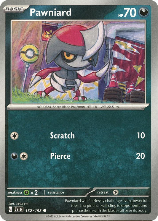 Pawniard 132/198 Common Scarlet & Violet Base Set Pokémon card