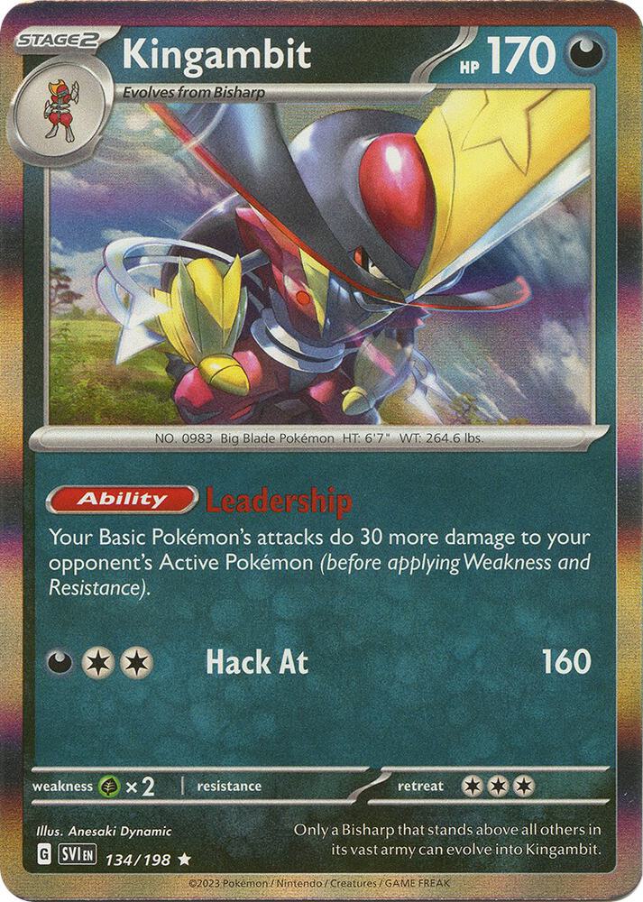 Kingambit - 134/198 134/198 Rare Scarlet & Violet Base Set Pokémon card