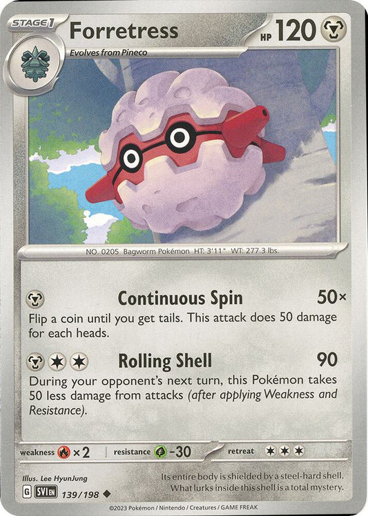 Forretress 139/198 Uncommon Scarlet & Violet Base Set Pokémon card