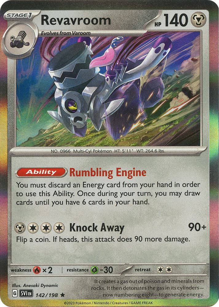 Revavroom 142/198 Rare Scarlet & Violet Base Set Pokémon card