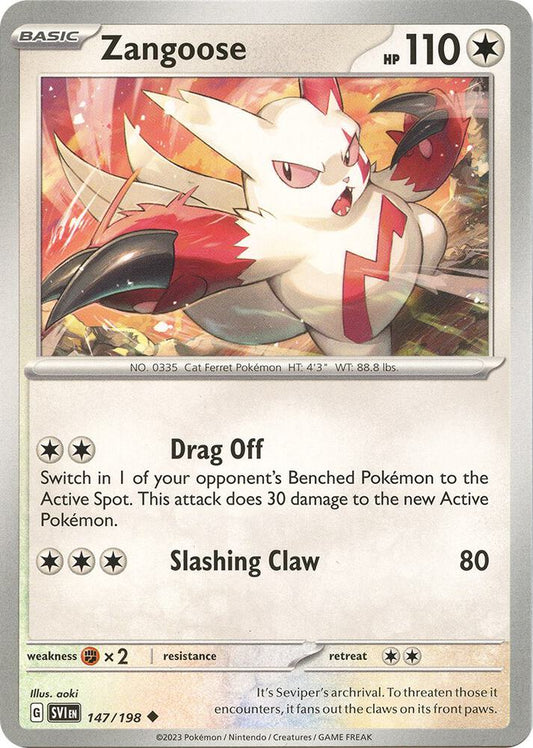 Zangoose - 147/198 147/198 Uncommon Scarlet & Violet Base Set Pokémon card