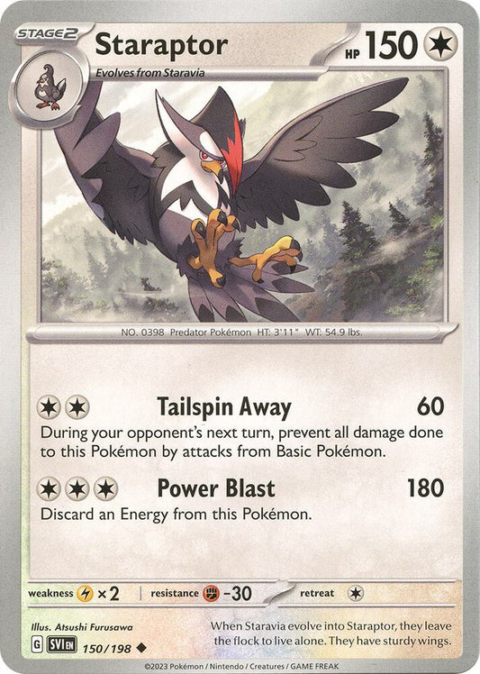 Staraptor 150/198 Uncommon Scarlet & Violet Base Set Pokémon card