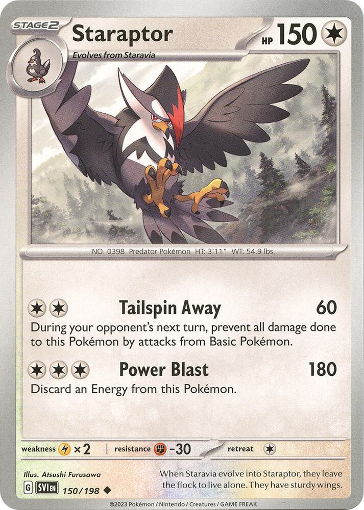 Staraptor 150/198 Uncommon Scarlet & Violet Base Set Pokémon card