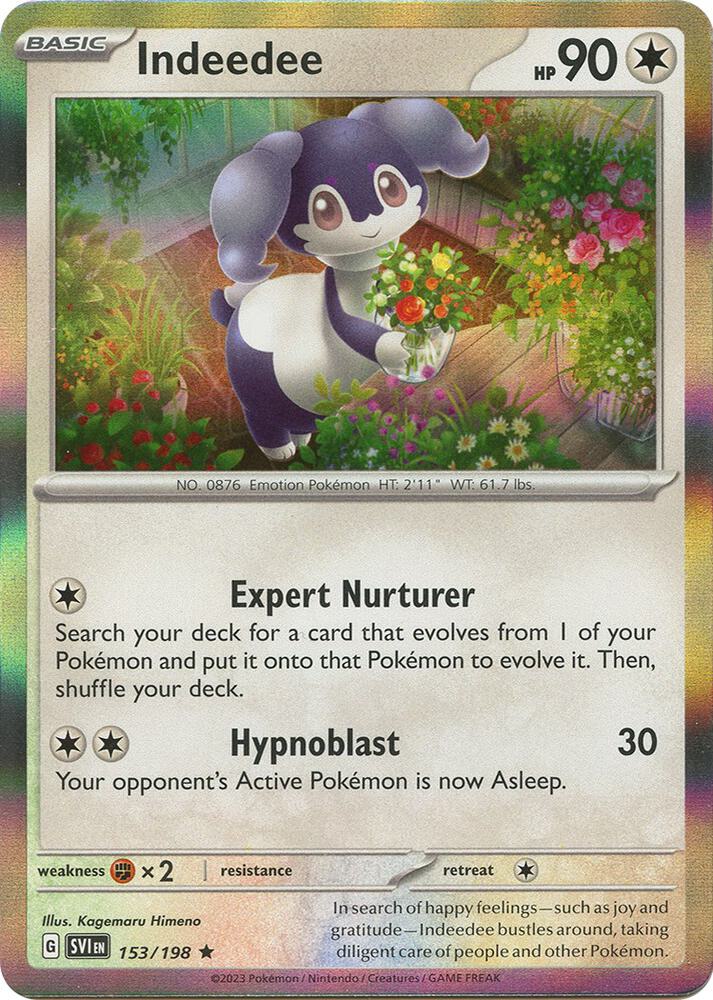 Indeedee 153/198 Rare Scarlet & Violet Base Set Pokémon card