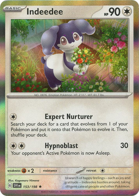 Indeedee 153/198 Rare Scarlet & Violet Base Set Pokémon card