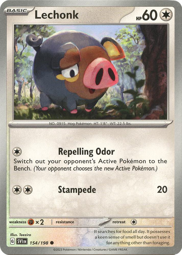 Lechonk - 154/198 154/198 Common Scarlet & Violet Base Set Pokémon card