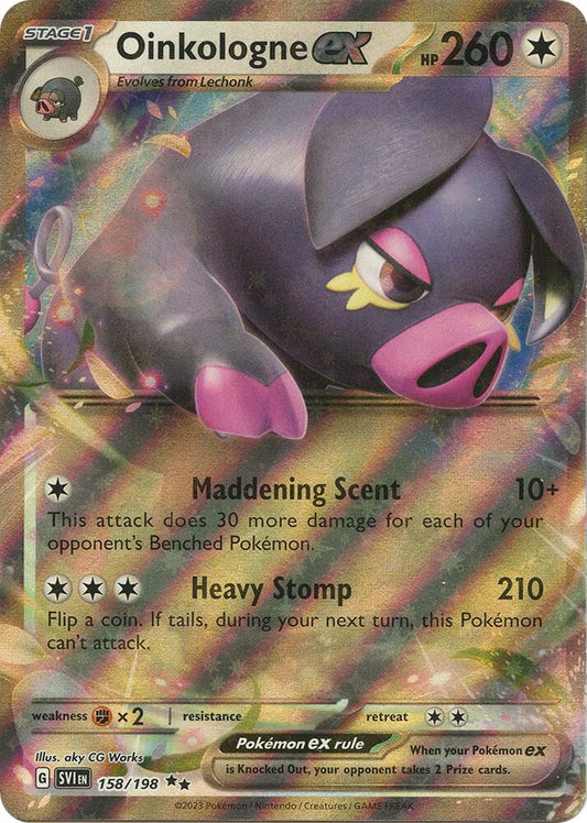 Oinkologne ex - 158/198 158/198 Double Rare Scarlet & Violet Base Set Pokémon card