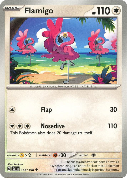 Flamigo 165/198 Uncommon Scarlet & Violet Base Set Pokémon card