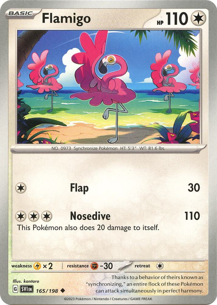 Flamigo 165/198 Uncommon Scarlet & Violet Base Set Pokémon card