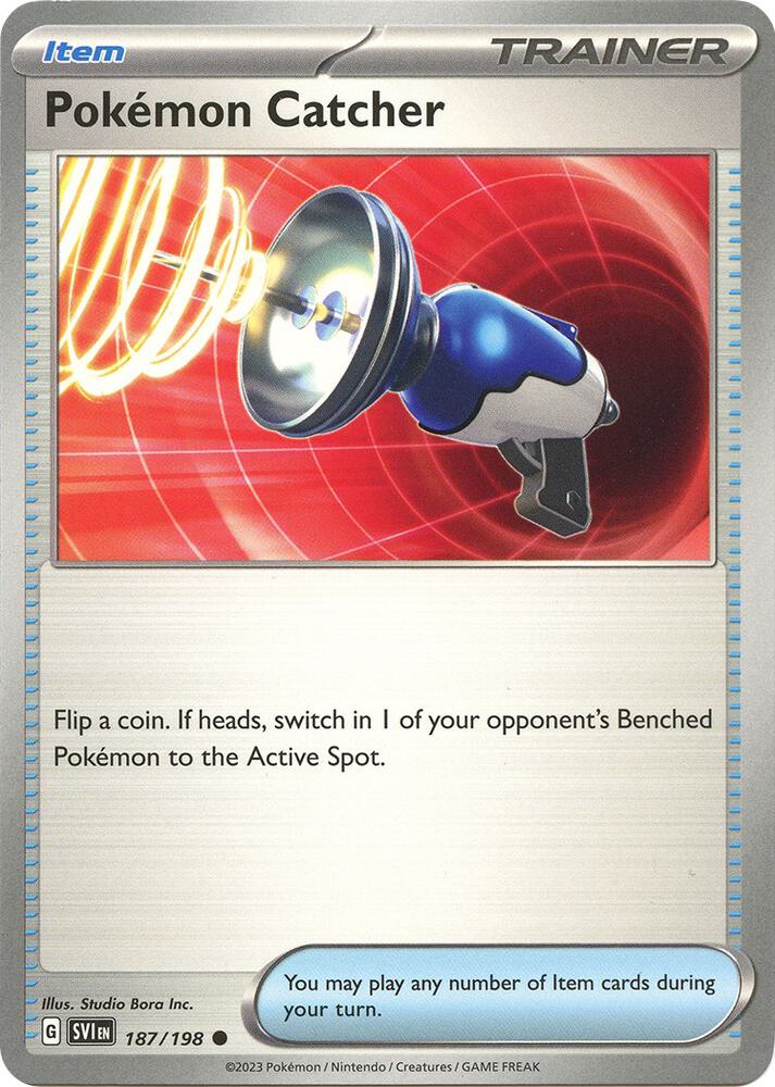 Pokemon Catcher 187/198 Common Scarlet & Violet Base Set Pokémon card