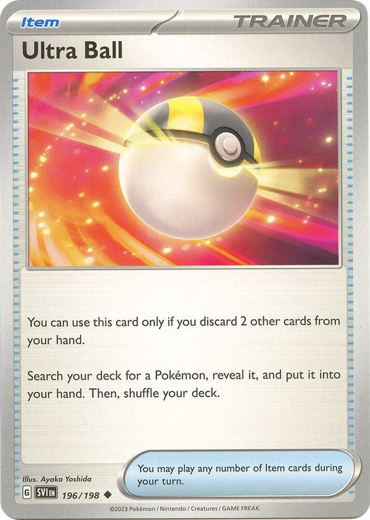 Ultra Ball 196/198 Uncommon Scarlet & Violet Base Set Pokémon card