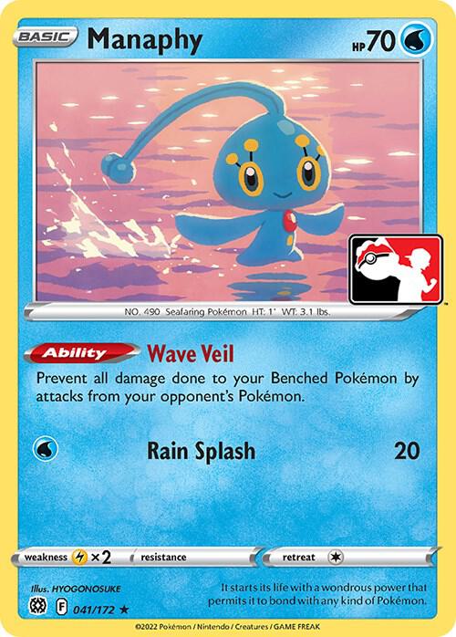 Manaphy - 041/172 Rare Prize Pack Series Cards