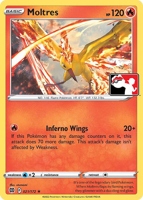 Moltres - 021/172 021/172 Rare Prize Pack Series Cards Pokémon card