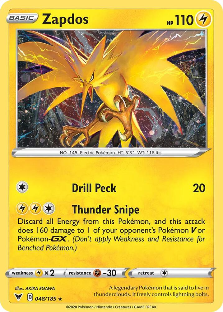Zapdos (Cosmos Holo) - 048/185 Promo Miscellaneous Cards & Products
