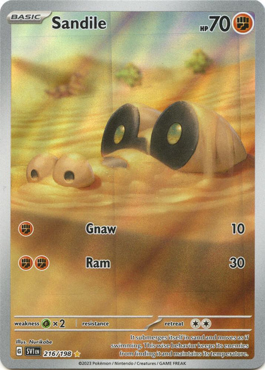 Sandile - 216/198 216/198 Illustration Rare Scarlet & Violet Base Set Pokémon card