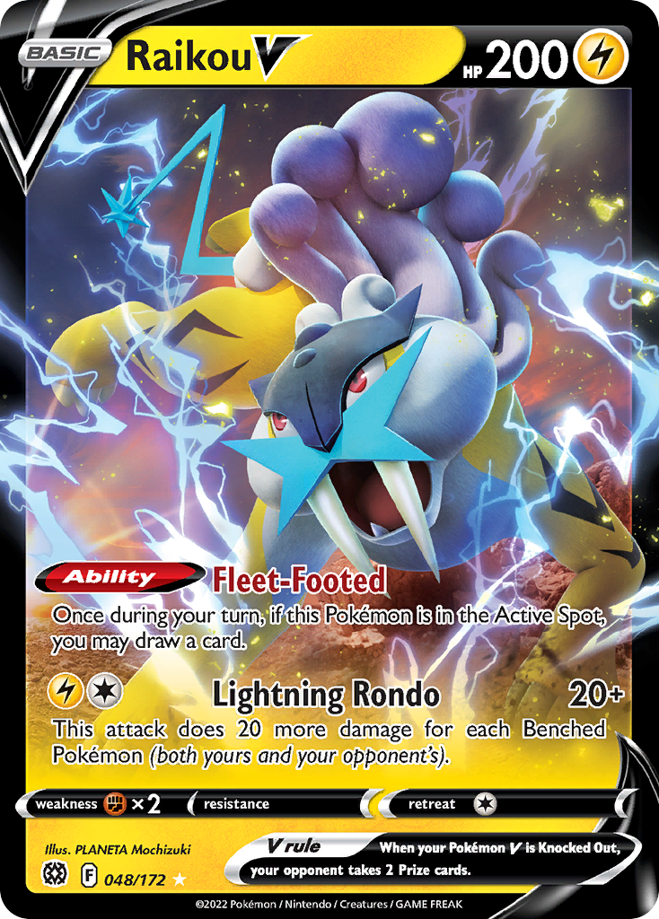 Raikou V 048/172 Rare Holo V Brilliant Stars