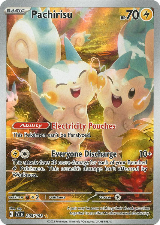 Pachirisu - 208/198 208/198 Illustration Rare Scarlet & Violet Base Set Pokémon card