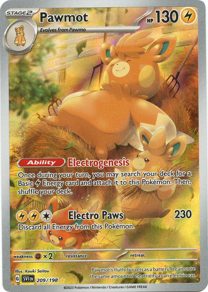 Pawmot - 209/198 Illustration Rare SV01: Scarlet & Violet Base Set