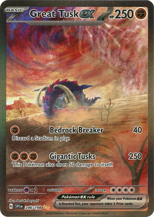 Great Tusk ex - 246/198 246/198 Special Illustration Rare Scarlet & Violet Base Set Pokémon card