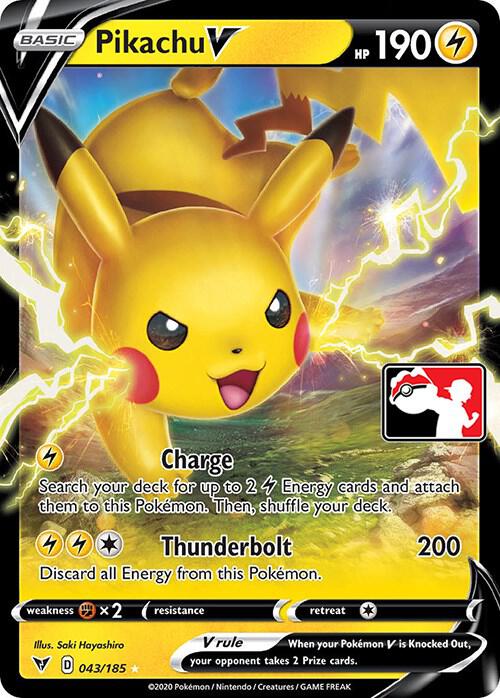 Pikachu V - 043/185 043/185 Ultra Rare Prize Pack Series Cards Pokémon card