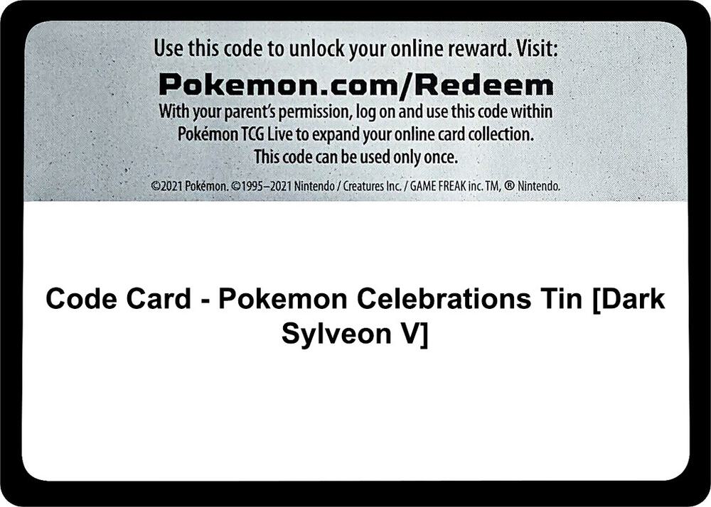 Code Card - Pokemon Celebrations Tin [Dark Sylveon V] Code Card Pokémon card