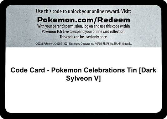 Code Card - Pokemon Celebrations Tin [Dark Sylveon V] Code Card Pokémon card