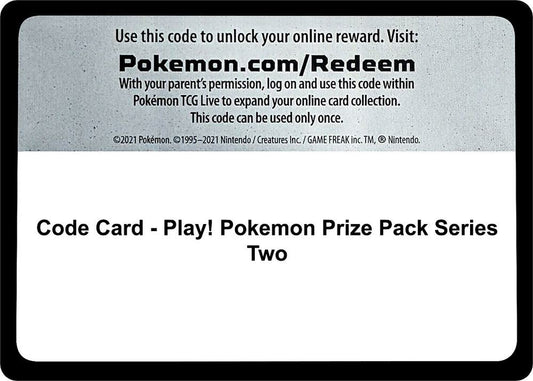 Code Card - Play! Pokemon Prize Pack Series Two Code Card Prize Pack Series Cards Pokémon card