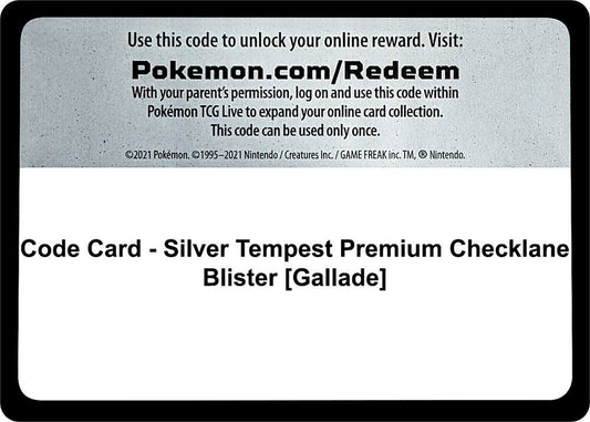 Code Card - Silver Tempest Premium Checklane Blister [Gallade] Code Card Pokémon card