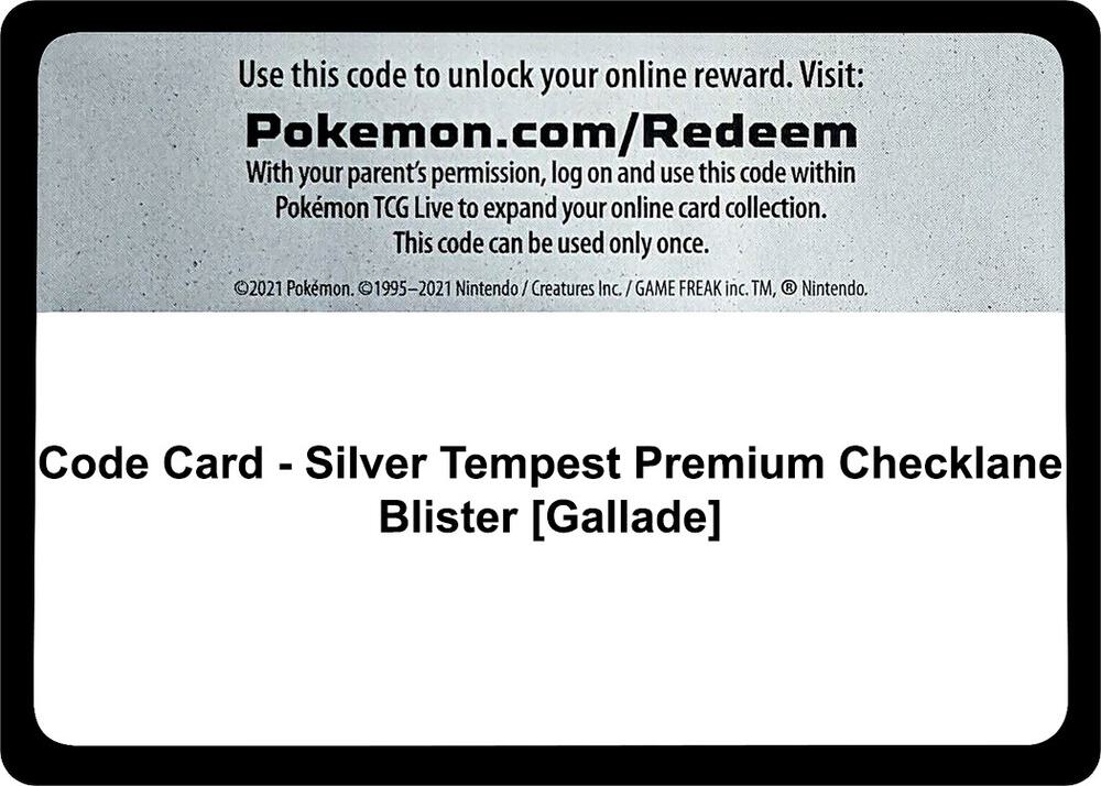 Code Card - Silver Tempest Premium Checklane Blister [Gallade] - Code Card SWSH12: Silver Tempest