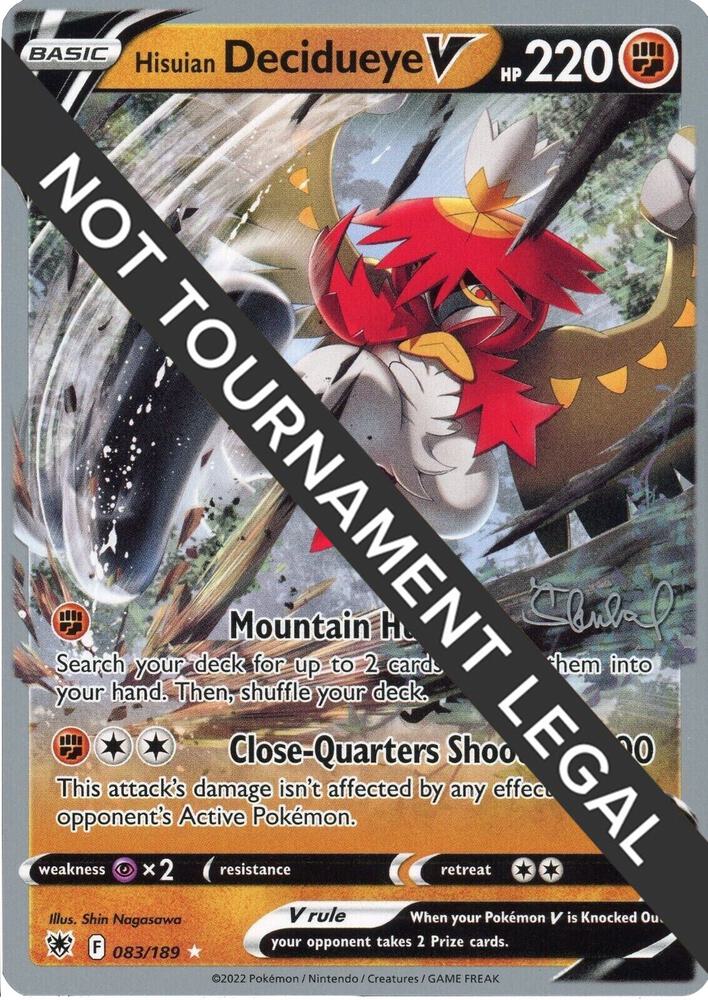 Hisuian Decidueye V - 2022 (Ondrej Skubal) 083/189 Ultra Rare World Championship Decks Pokémon card
