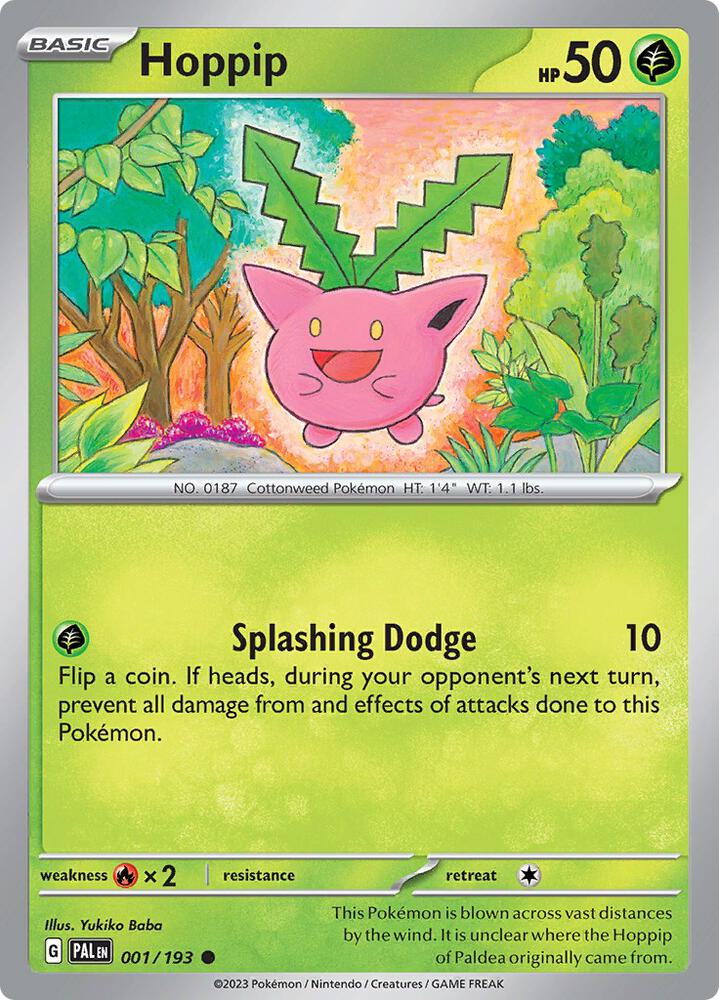 Hoppip 001/193 Common Paldea Evolved Pokémon card