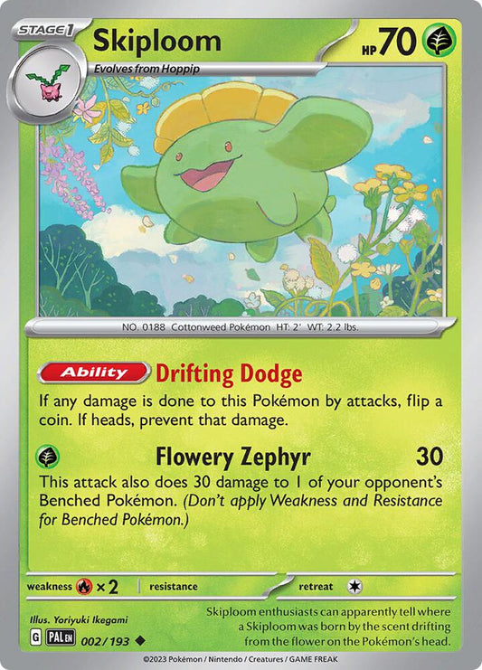 Skiploom 002/193 Uncommon Paldea Evolved Pokémon card