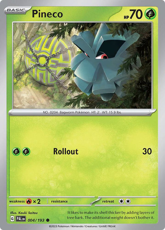 Pineco 004/193 Common Paldea Evolved Pokémon card