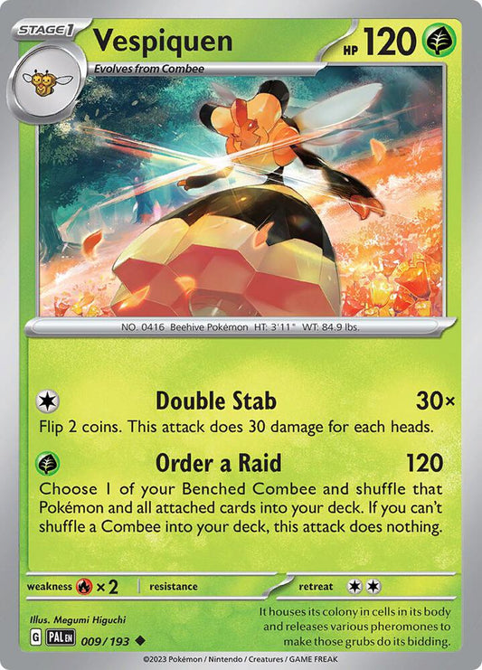 Vespiquen 009/193 Uncommon Paldea Evolved Pokémon card