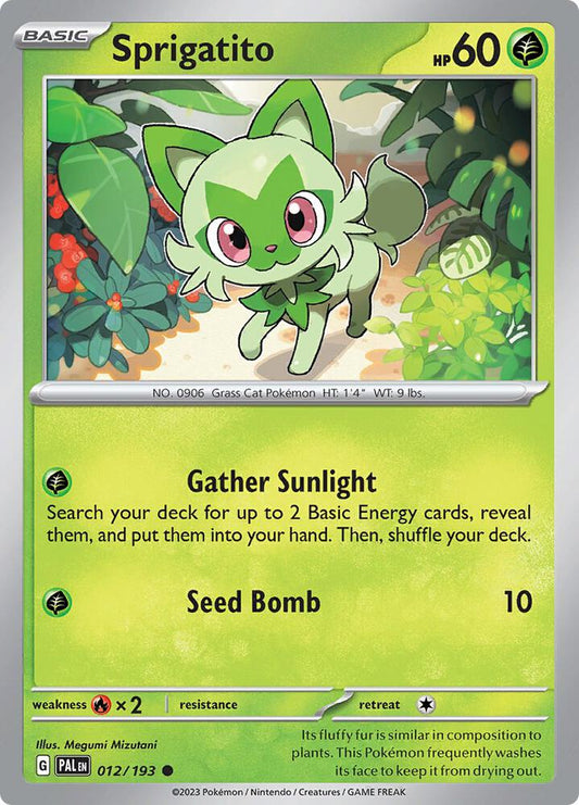 Sprigatito - 012/193 012/193 Common Paldea Evolved Pokémon card
