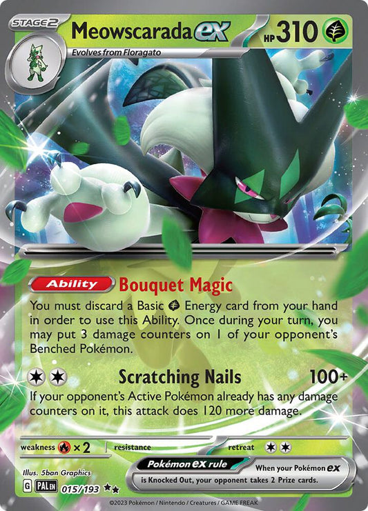 Meowscarada ex - 015/193 015/193 Double Rare Paldea Evolved Pokémon card