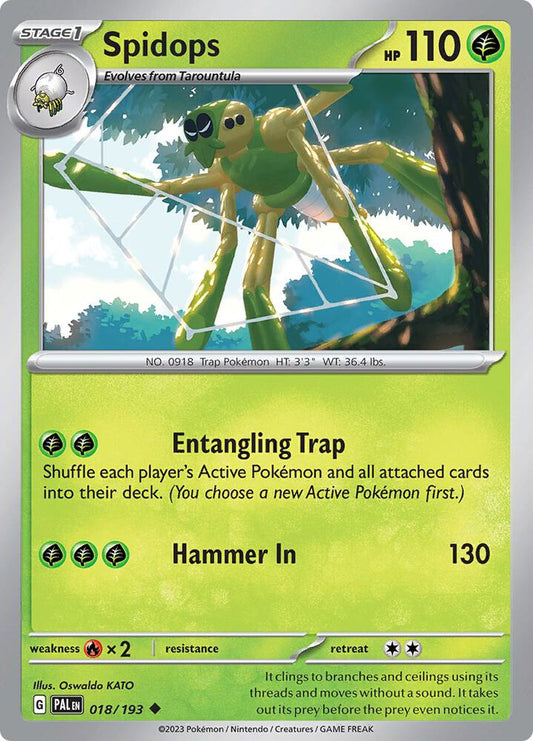 Spidops 018/193 Uncommon Paldea Evolved Pokémon card