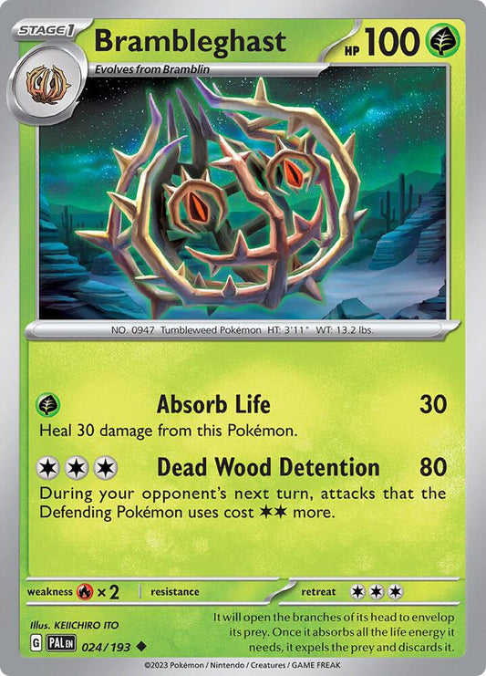 Brambleghast 024/193 Uncommon Paldea Evolved Pokémon card