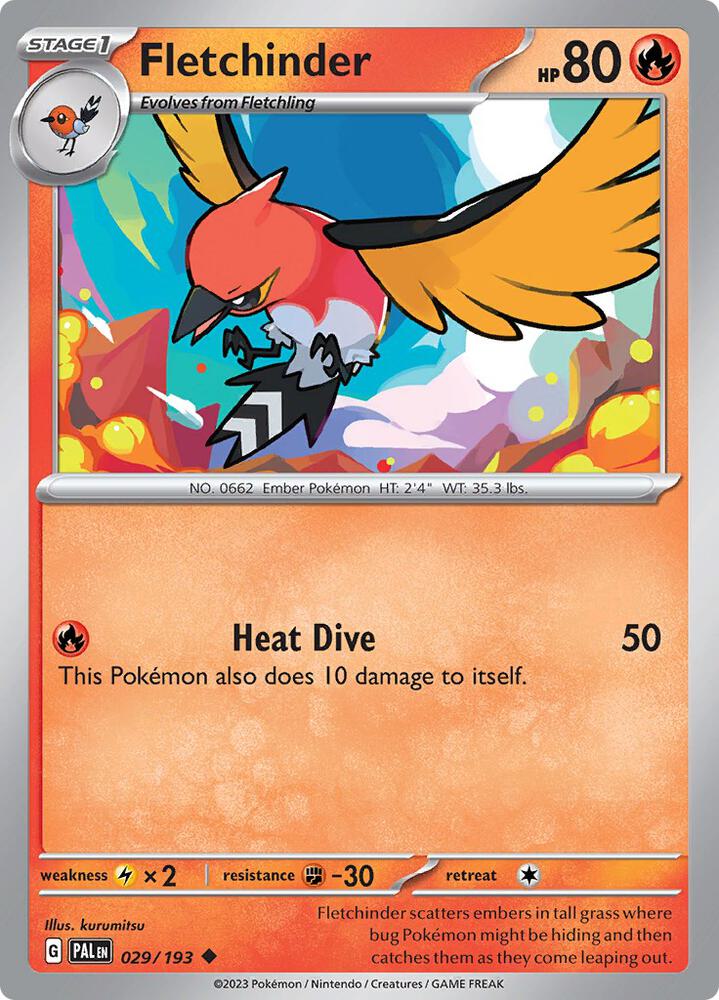 Fletchinder - 029/193 Uncommon SV02: Paldea Evolved